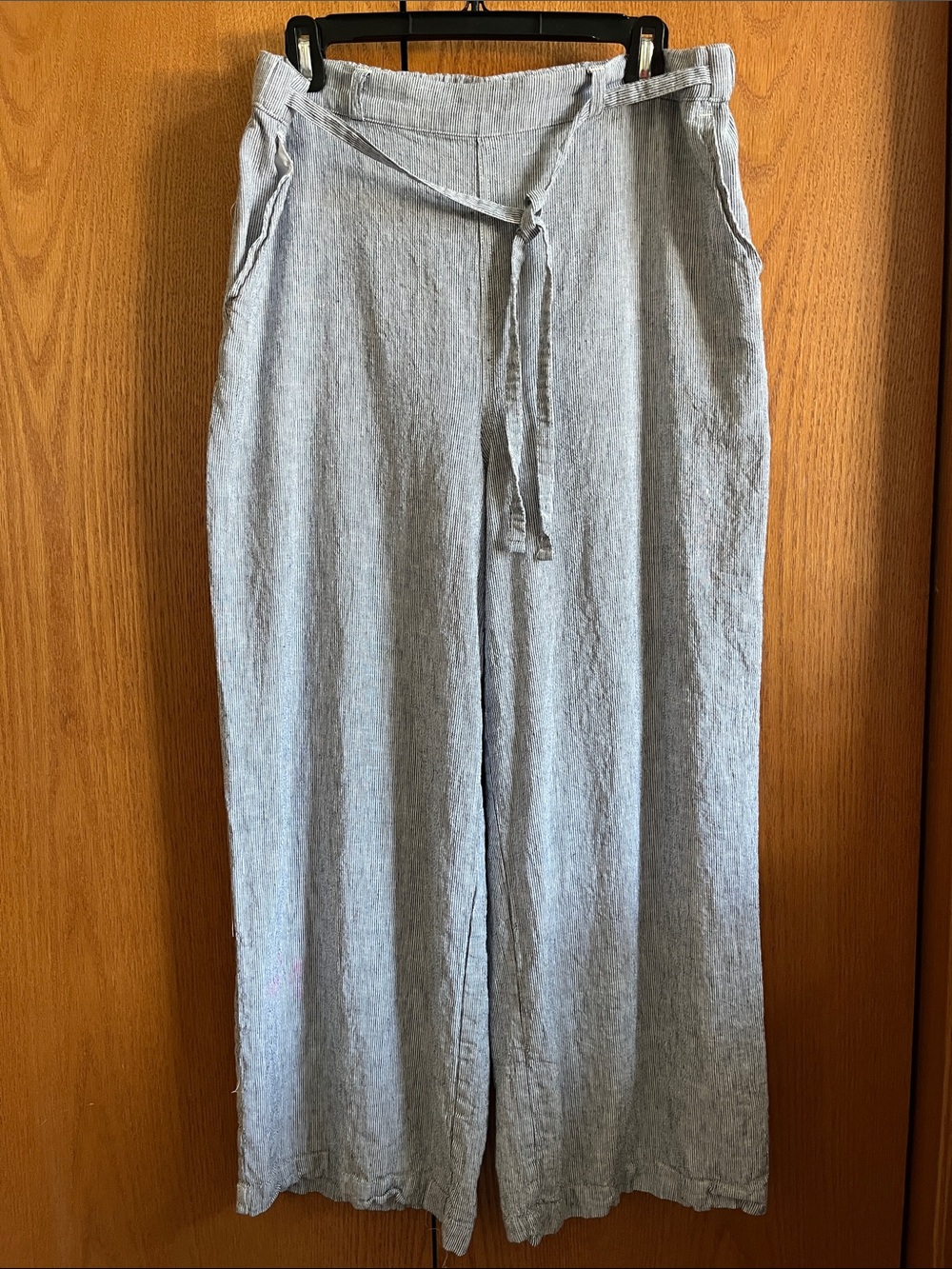 pinstripe linen pants